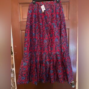 Roller Rabbit  NWTs Red Blue Maxi Skirt Medium